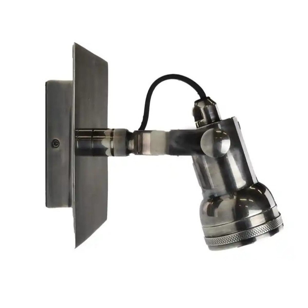 Lampe en laiton couleur argent antique avec douille GU10