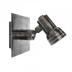 Lampe en laiton couleur argent antique avec douille GU10