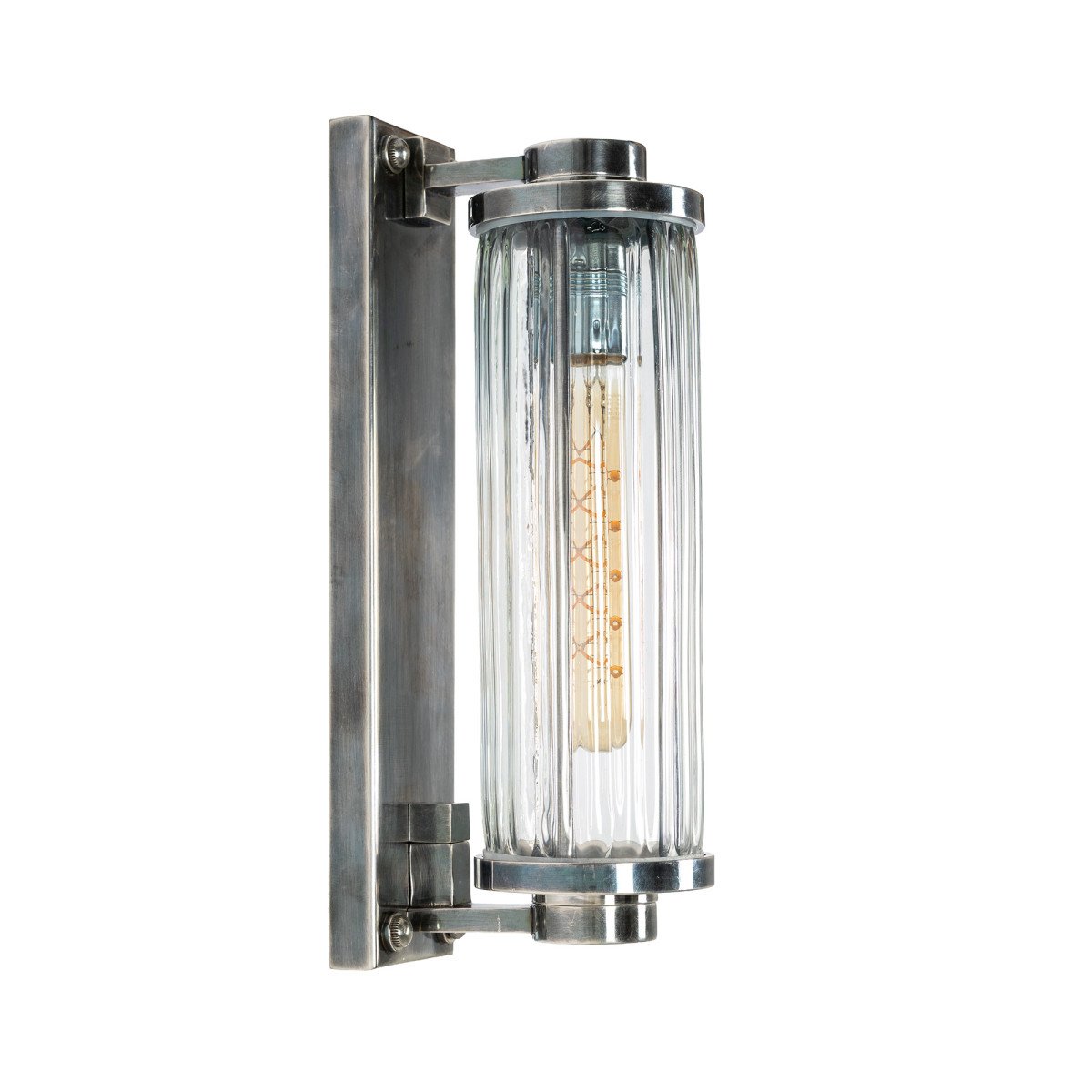 Lampe d’extérieur Porter argent antique laiton industriel