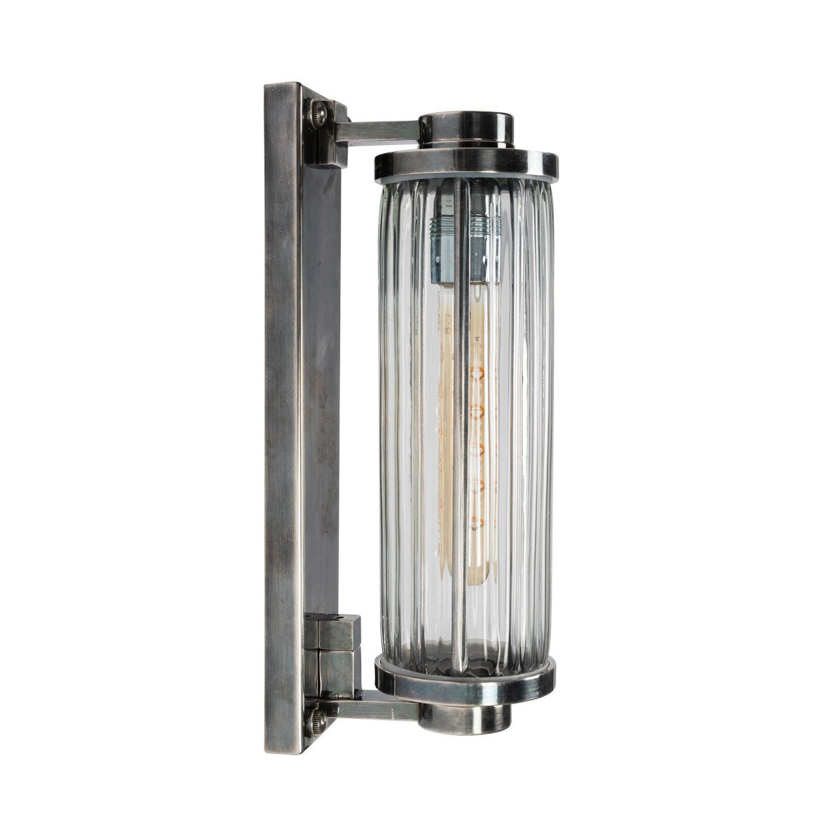 Lampe d’extérieur Porter argent antique laiton industriel