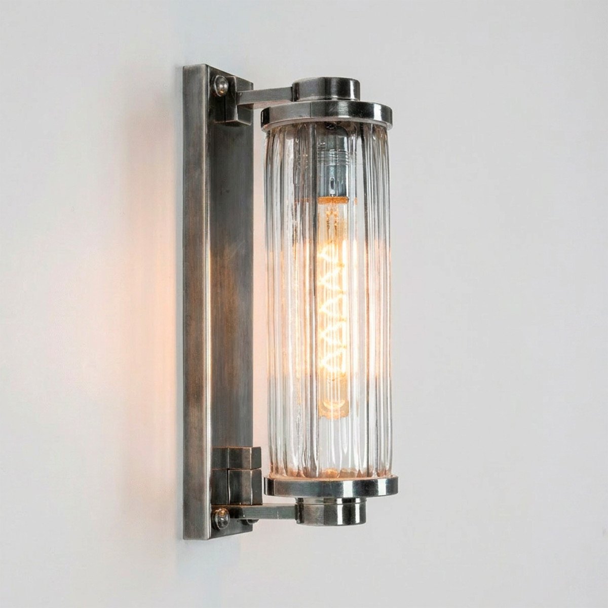 Lampe d’extérieur Porter argent antique laiton industriel