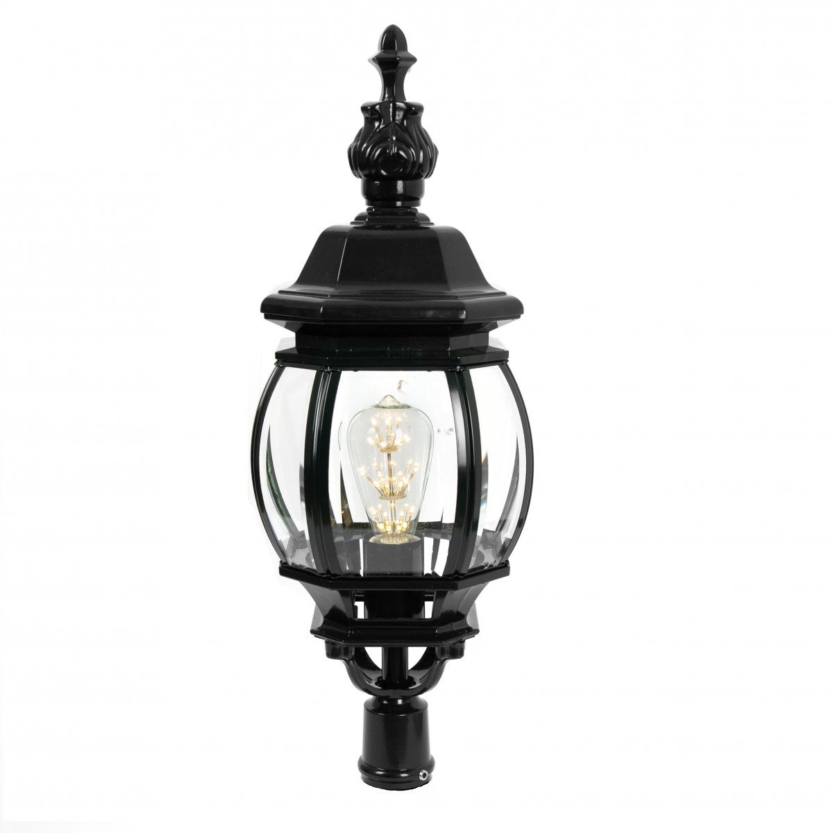 Lampadaire de jardin Janeiro (5022) avec lanterne de forme arrondie hexagonale de KS Lighting | Nostalux.fr
