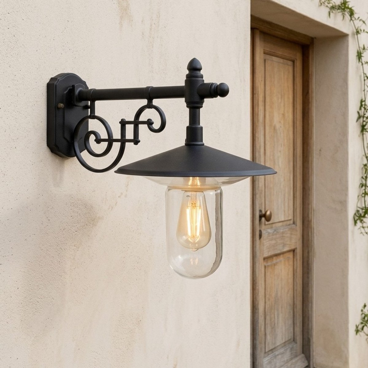 Lampe d'étalage noire support mural classique E27 aluminium