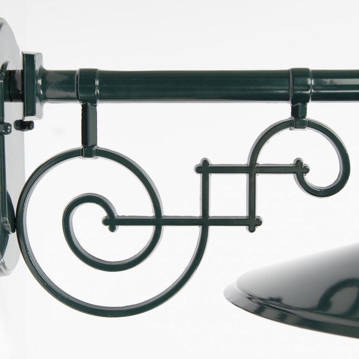 Lampe d'étalage verte support mural classique E27 aluminium