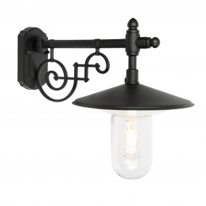 Lampe d'étalage noire support mural classique E27 aluminium