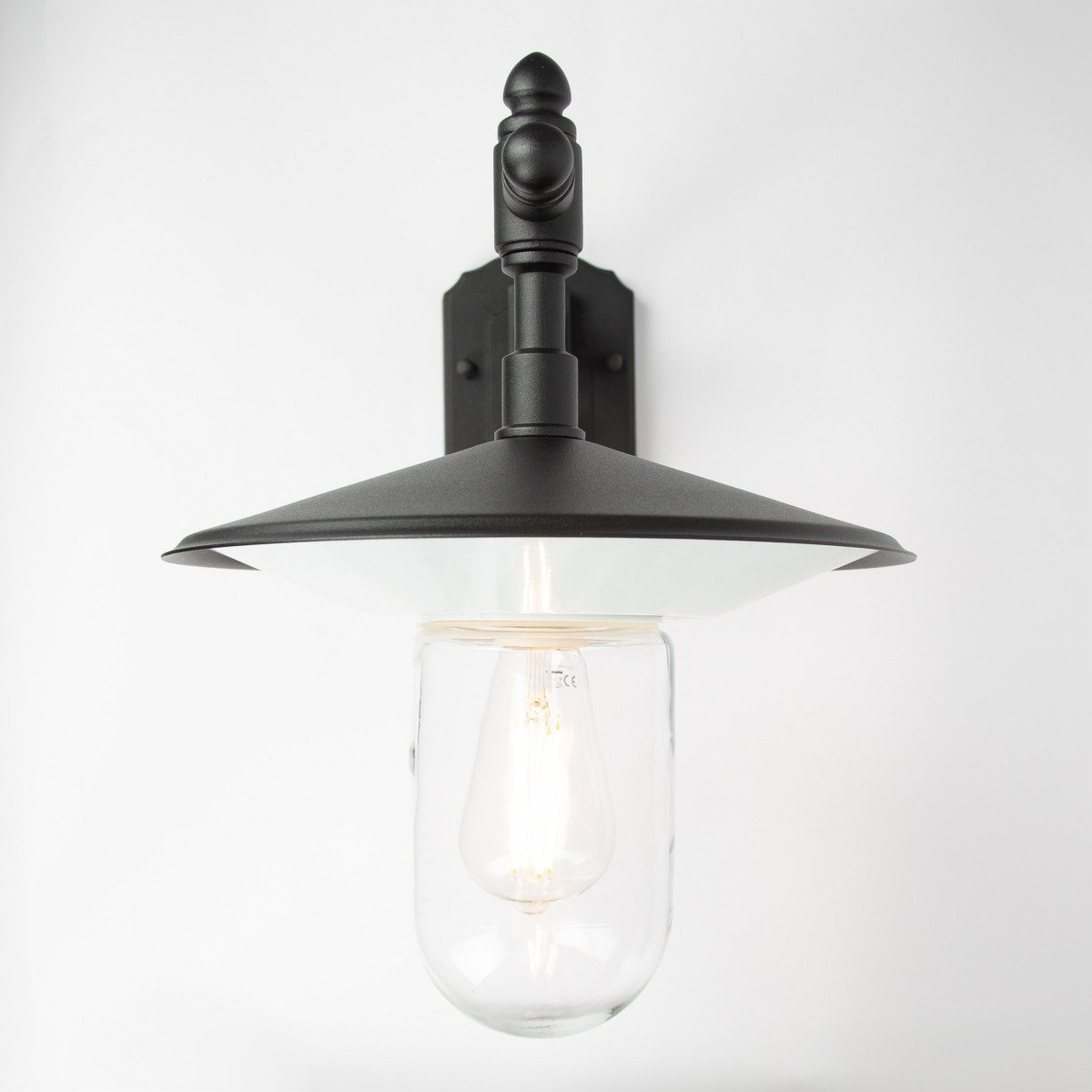 Lampe d'étalage noire support mural classique E27 aluminium