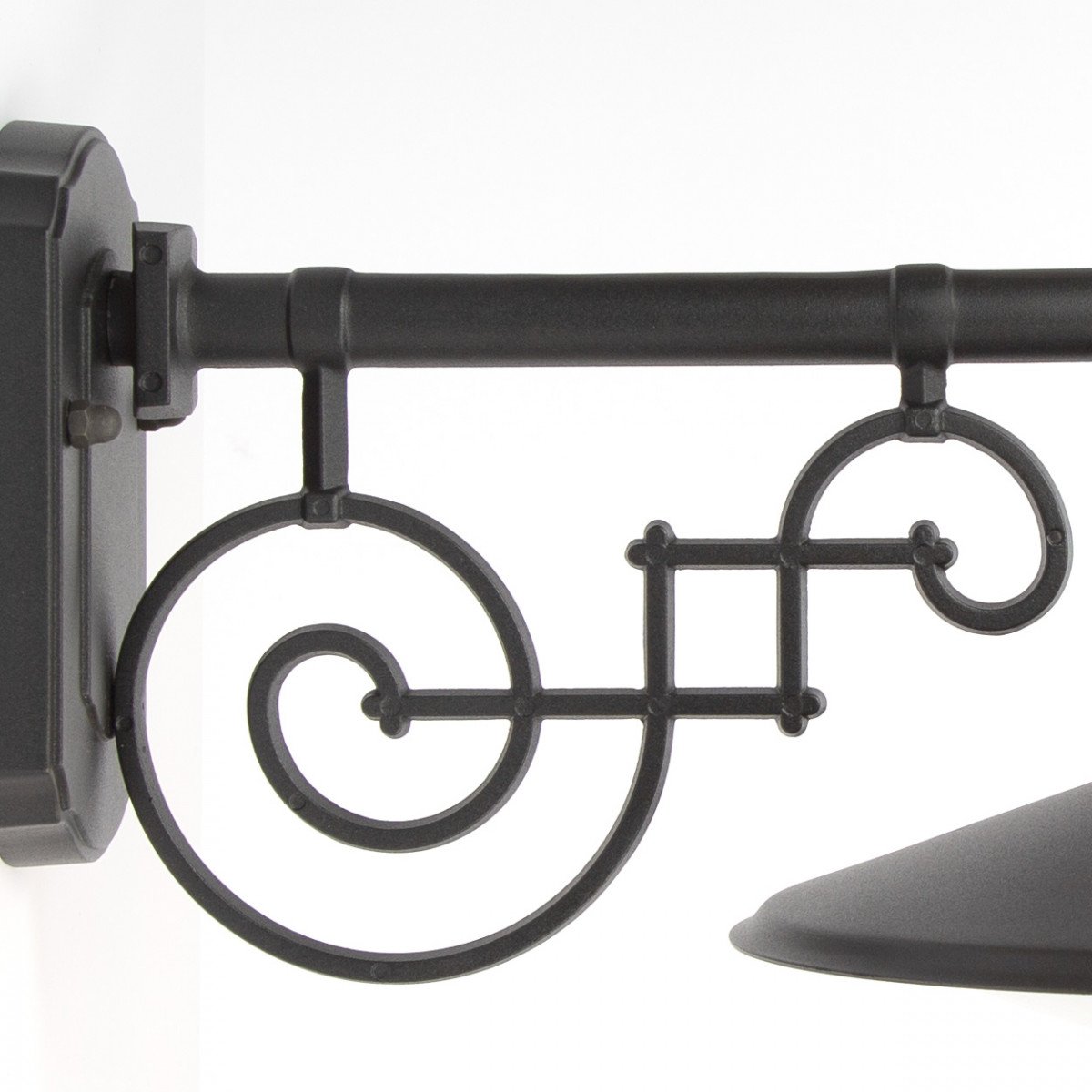 Lampe d'étalage noire support mural classique E27 aluminium