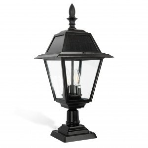 Lampe d'extérieur Vincenzo socle noir aluminium classique