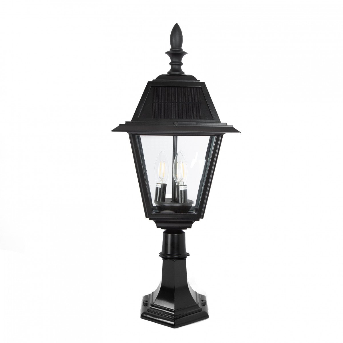 Buitenlamp Vincenzo sokkellamp zwart large aluminium klassiek