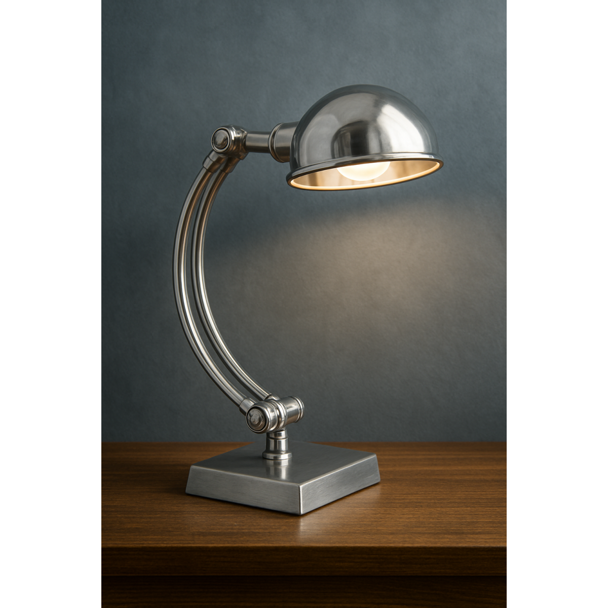 lampe en laiton couleur argent antique avec culot E27
