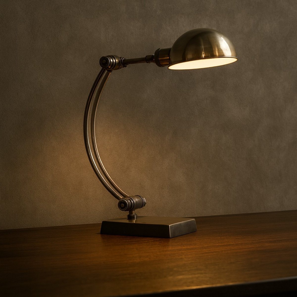lampe en laiton couleur argent antique avec culot E27