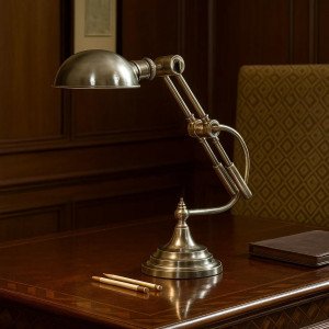 lampe en laiton couleur argent antique avec raccord E27