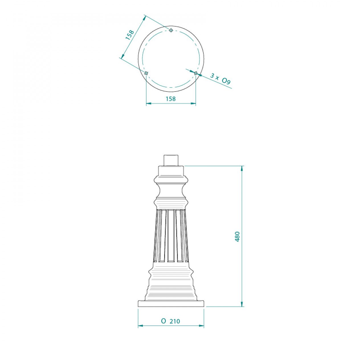 Lampe de jardin sur pied Liverpool (5034) avec lanterne hexagonale de KS Lighting