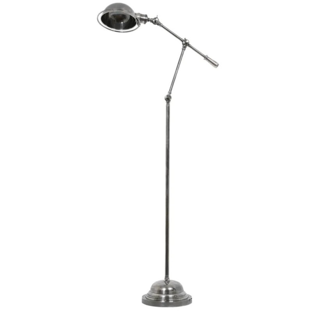 lampadaire en laiton de couleur argent antique avec un raccord E27