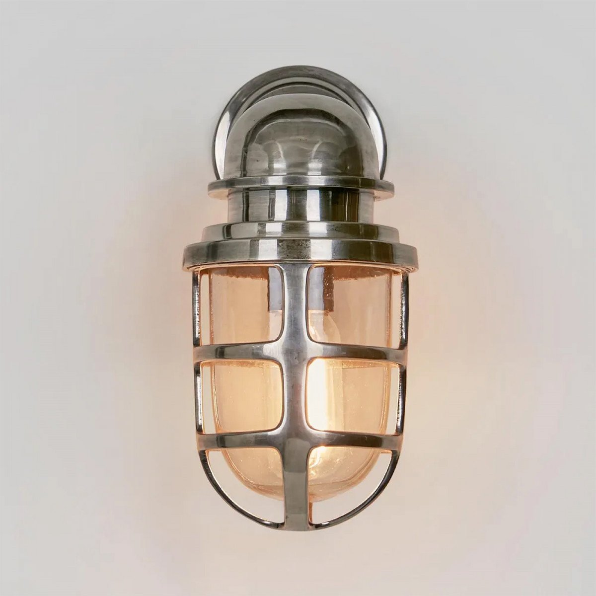 Applique murale, lampe style écurie Nostalux vintage industriel, Brooklyn, laiton, look argent vieilli 