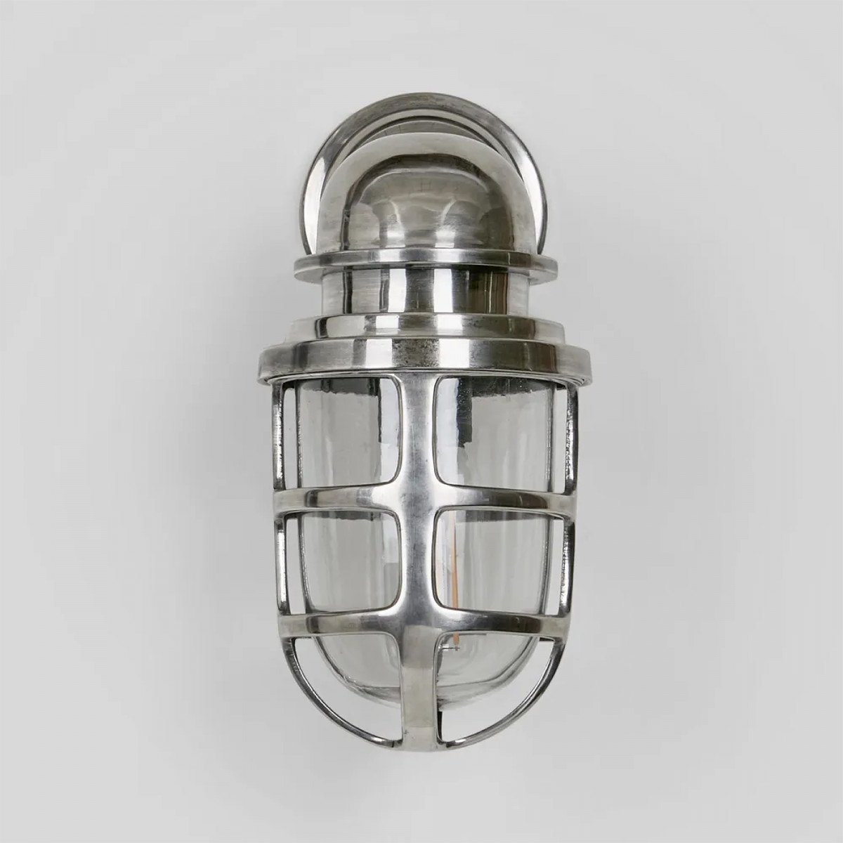 Applique murale, lampe style écurie Nostalux vintage industriel, Brooklyn, laiton, look argent vieilli 