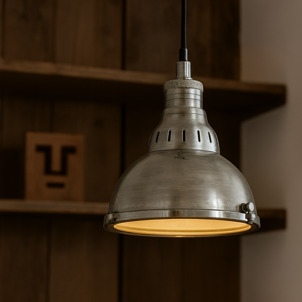 lampe en laiton couleur argent antique avec raccord E27