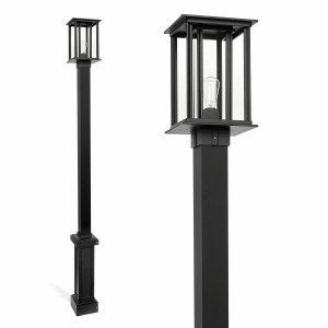 Réverbère moderne noir carré en aluminium