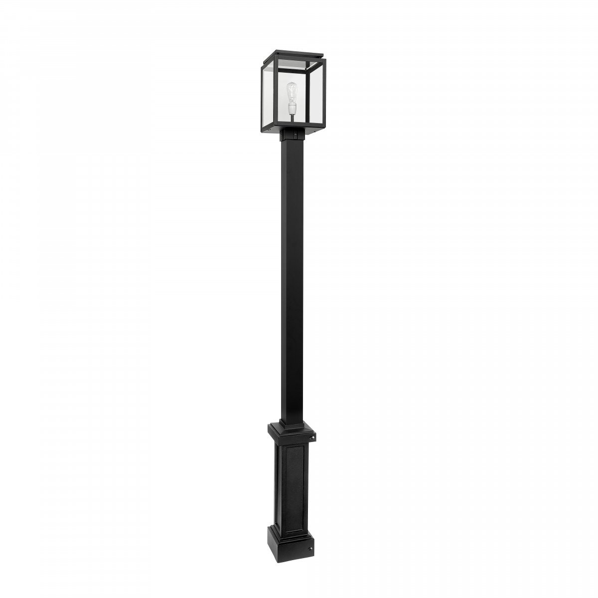 Réverbère moderne noir carré en aluminium