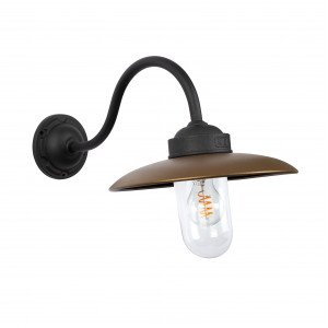 Lampe d’étable Solingen applique murale noir bronze rustique