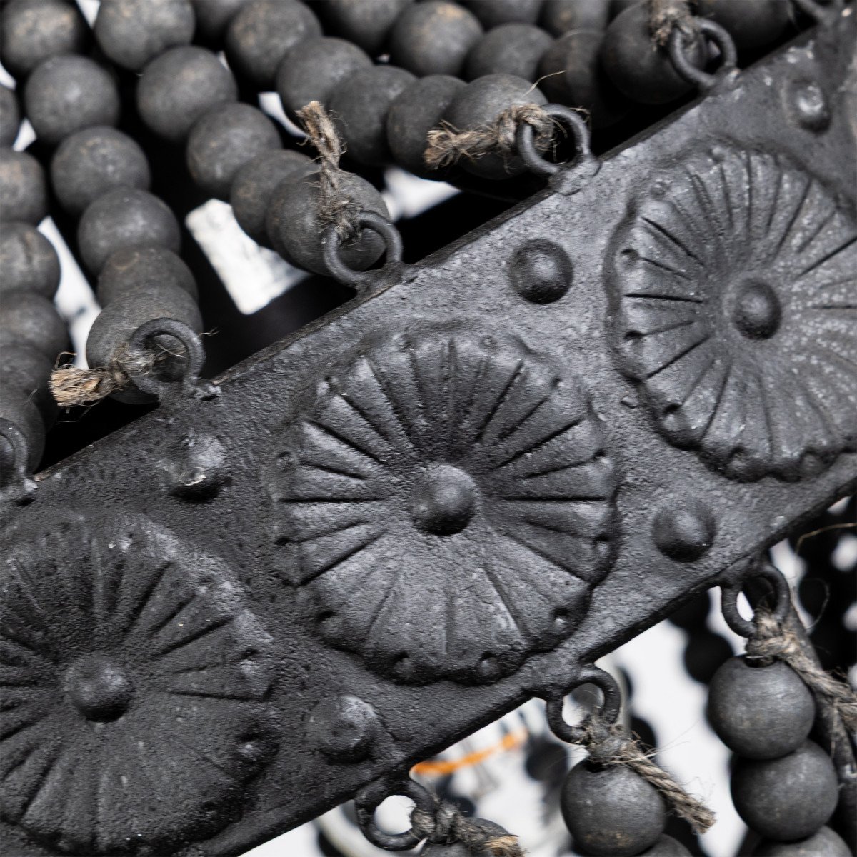 Éclairage intérieur Suspension Perle noire en bois et métal