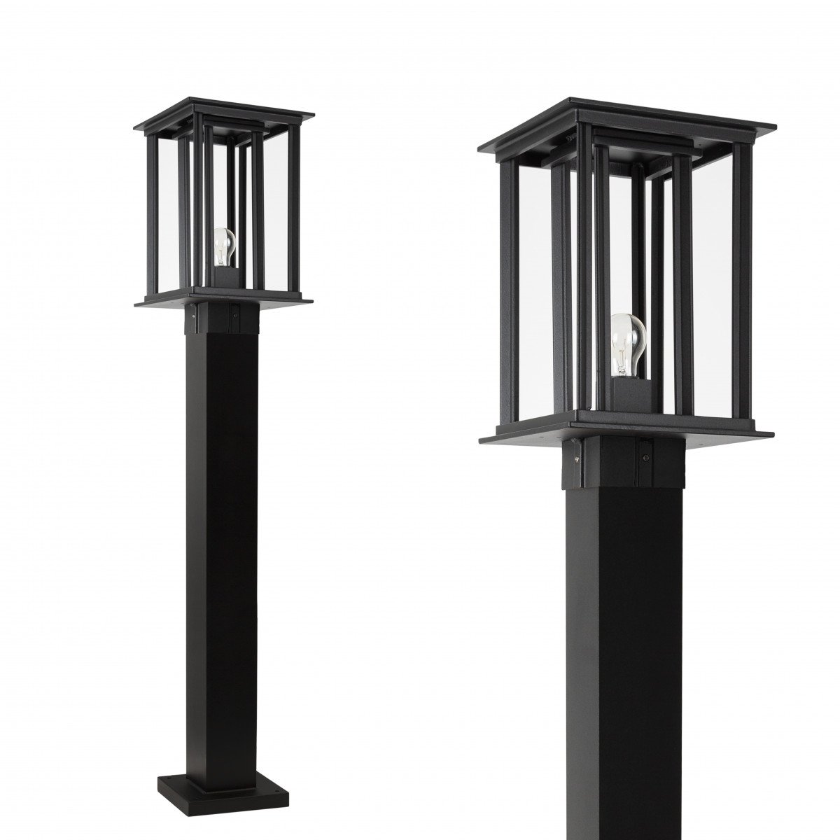 Capital New York Lampe de jardin sur pied avec des formes carrées élégantes et un look robuste de couleur noire