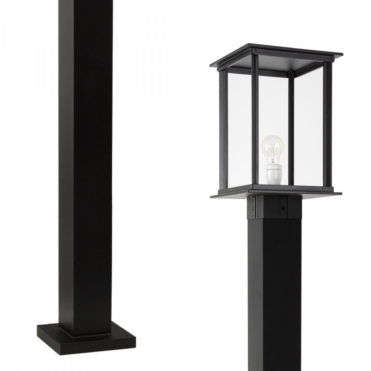 Buitenverlichting Vondel Lantaarn buitenlamp zwart in klassieke stijl met vierkante vorm
