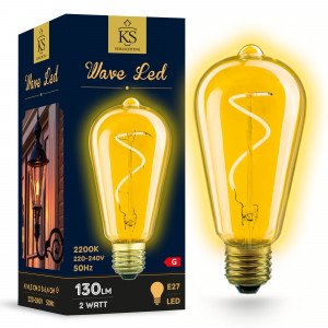 Source LED E27 Wave 2 watts 2200 Kelvin