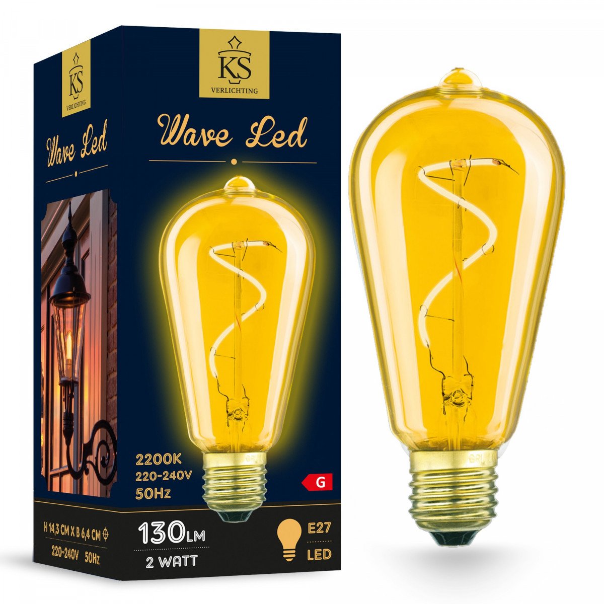 Source LED E27 Wave 2 watts 2200 Kelvin