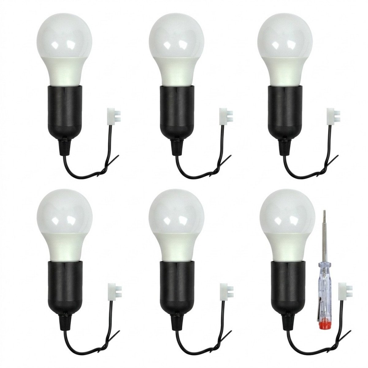 Kit de déménagement 6 douilles sources lumineuses LED noir