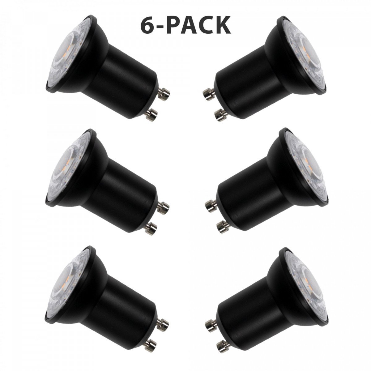 Lot de 6 source lumineuse LED GU10 PAR11 noire dimmable