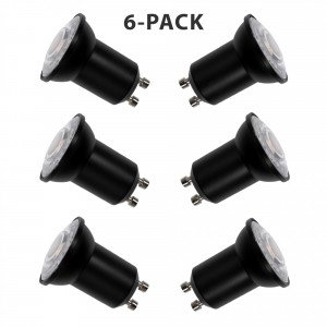 Lot de 6 source lumineuse LED GU10 PAR11 noire dimmable
