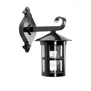 Lampe d’extérieur Lucca applique noire aluminium classique