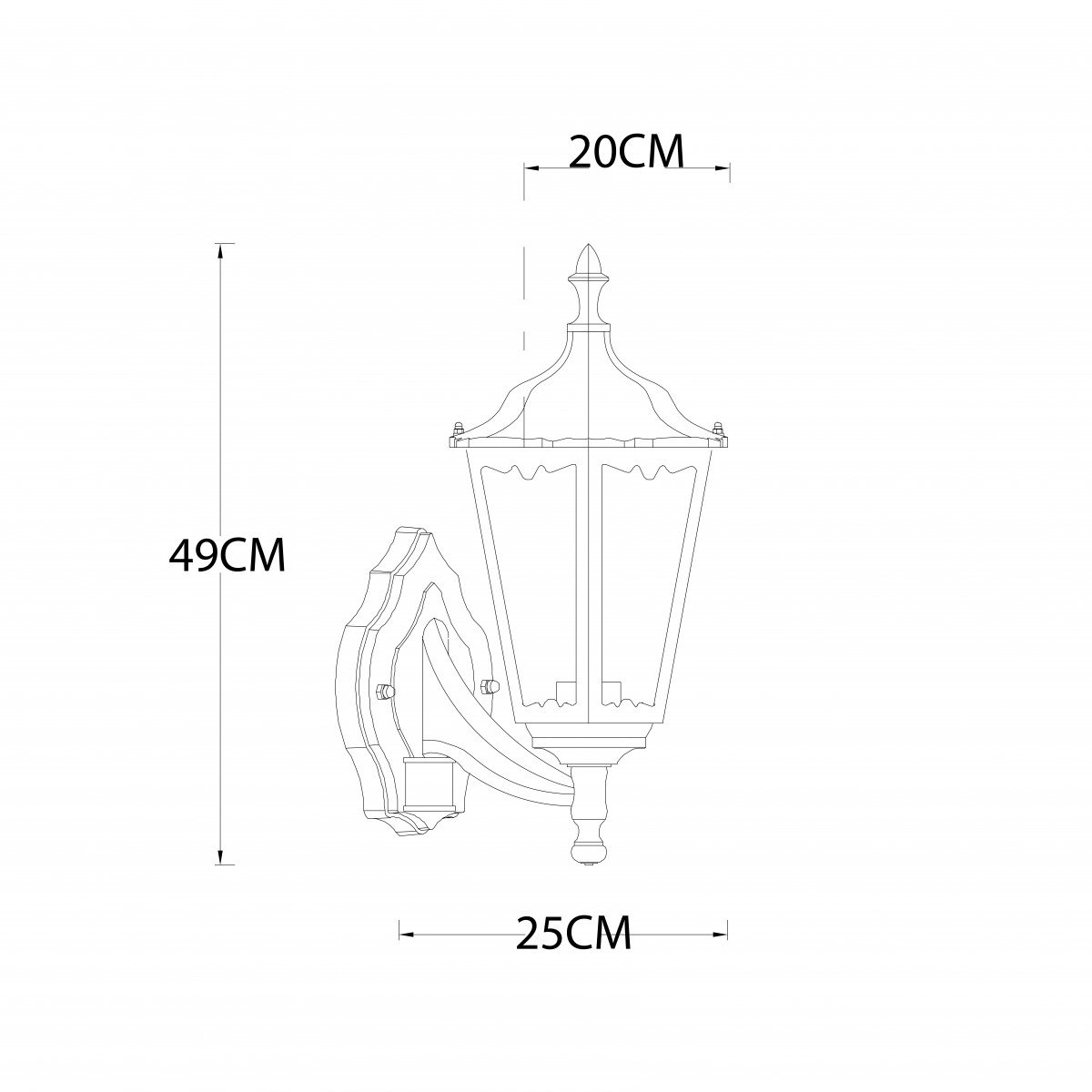 Lampe d'extérieur verte Ancona (7263) applique montante avec capteur de mouvement de KS Lighting avec offre Nostalux