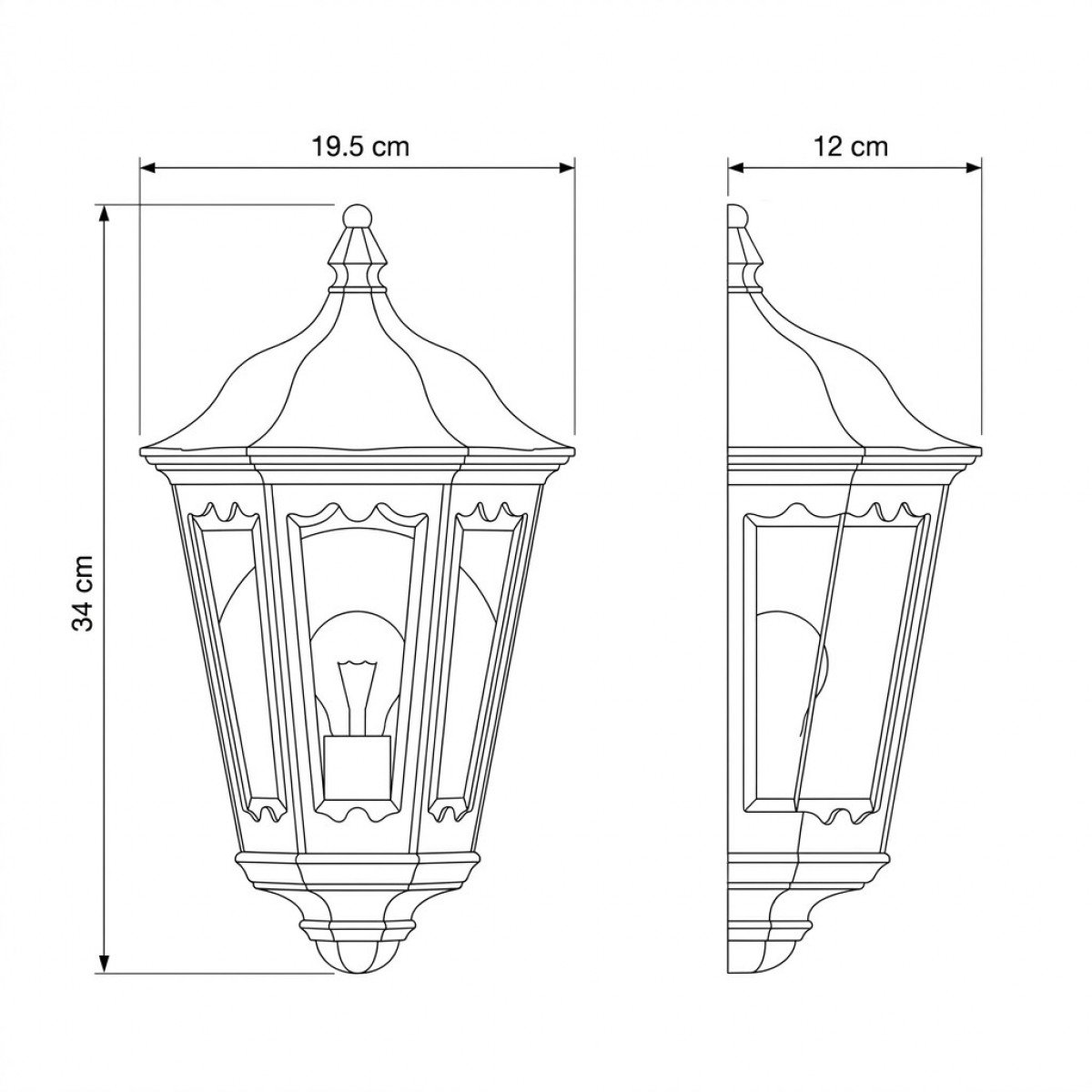 lampe extérieure Maritime applique murale bronze classique