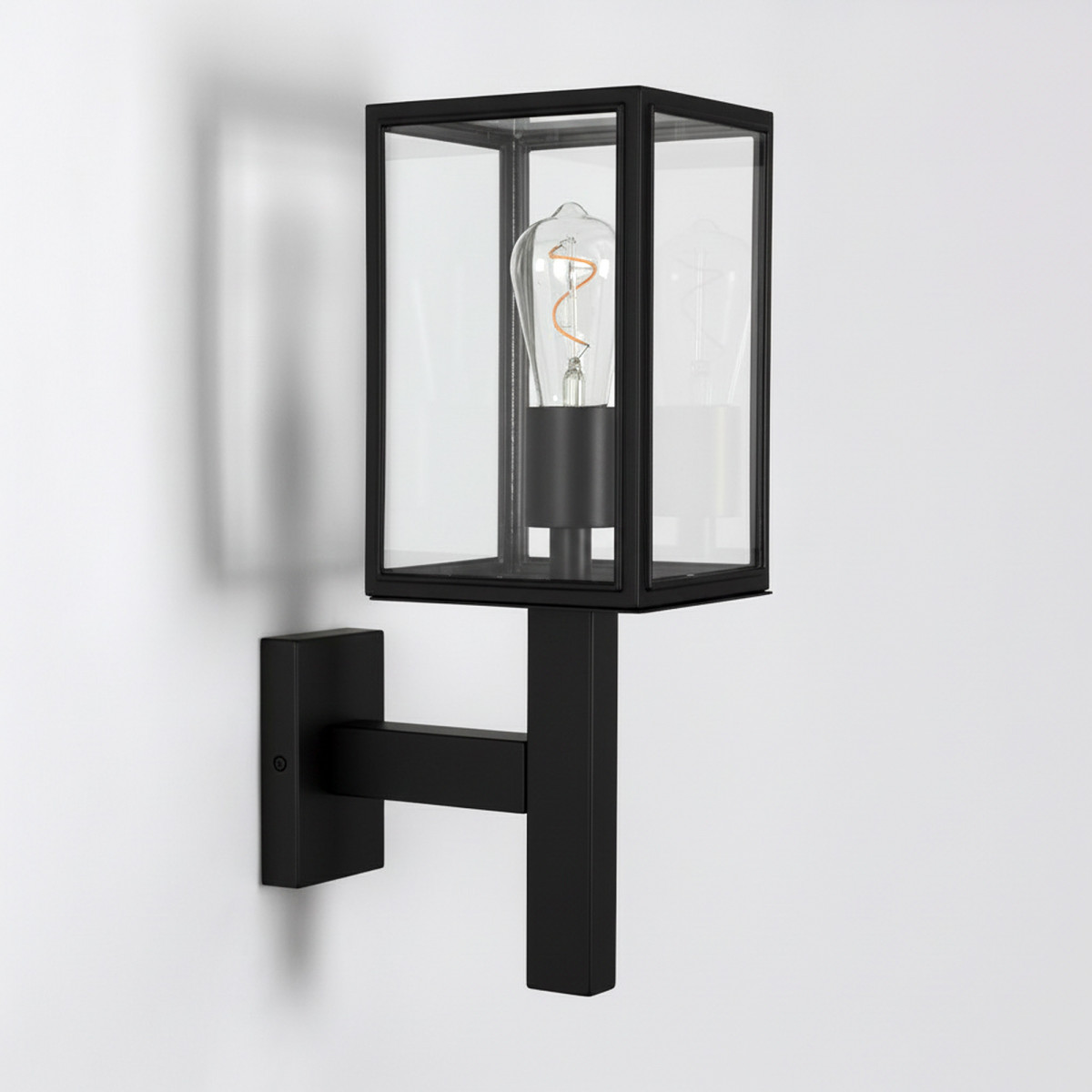 Applique d'extérieur noire, Bilthoven, épurée, classique, faite à la main chez KS Lighting, boîtier design 