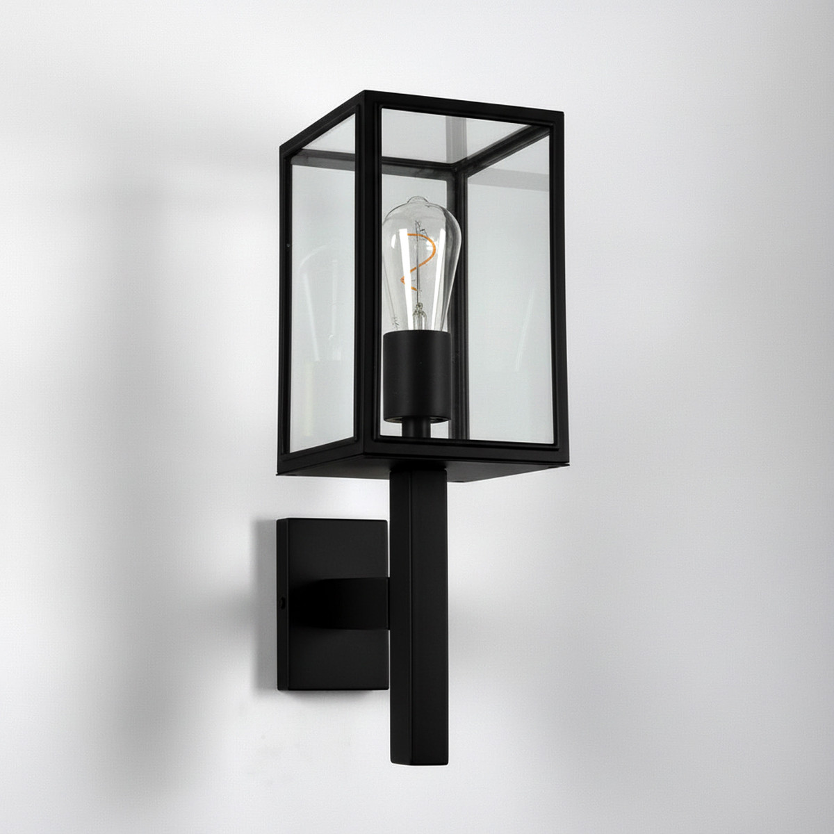 Applique d'extérieur noire, Bilthoven, épurée, classique, faite à la main chez KS Lighting, boîtier design 