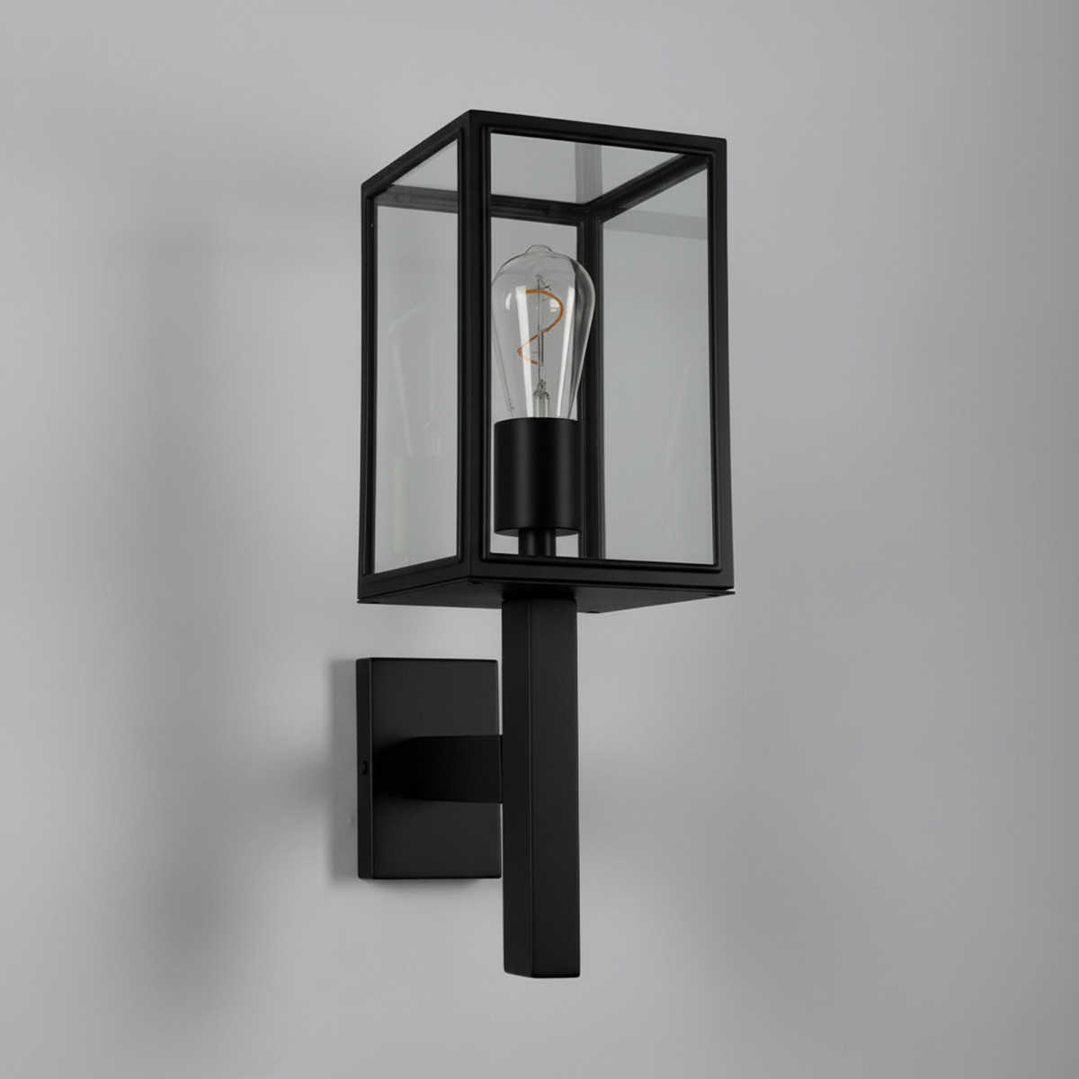 Lampe extérieure Bilthoven applique murale noire rvs moderne