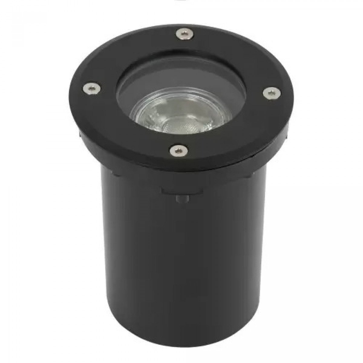 Spot au sol encastrable LED noir rond Ø11 acier inoxydable avec GU10 