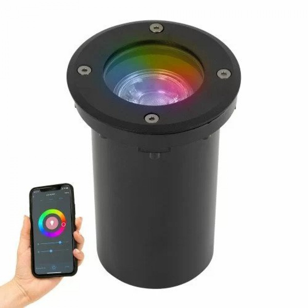 Spot au sol encastrable noir (7351) Ø11 avec LED smart WIFI 