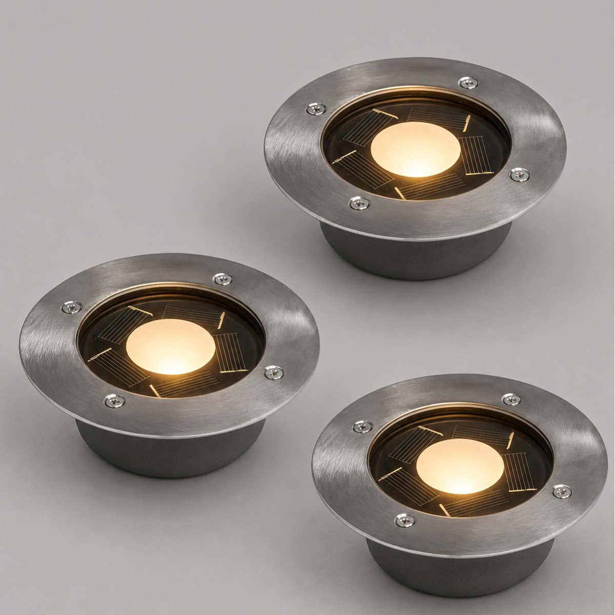 Lot 3 spots LED Puck Solar (3x7411)