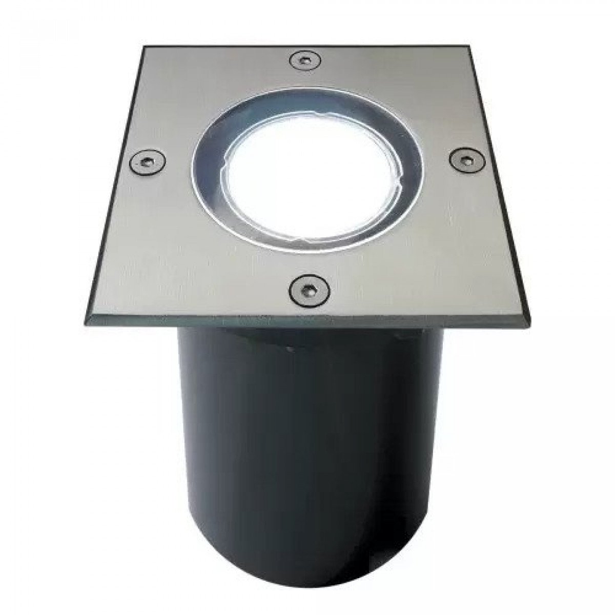 Spot au sol à encastrer carré LED Ø11 avec culot GU10 acier inoxydable