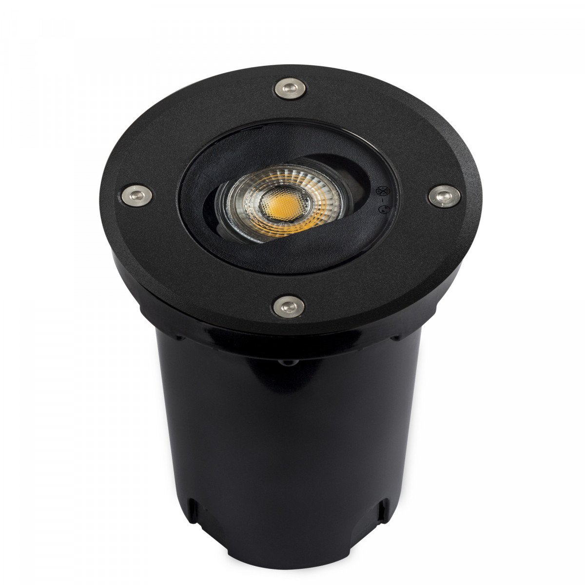 Spot au sol encastrable (7535) noir, rond, orientable LED Ø12 Unit culot GU10 