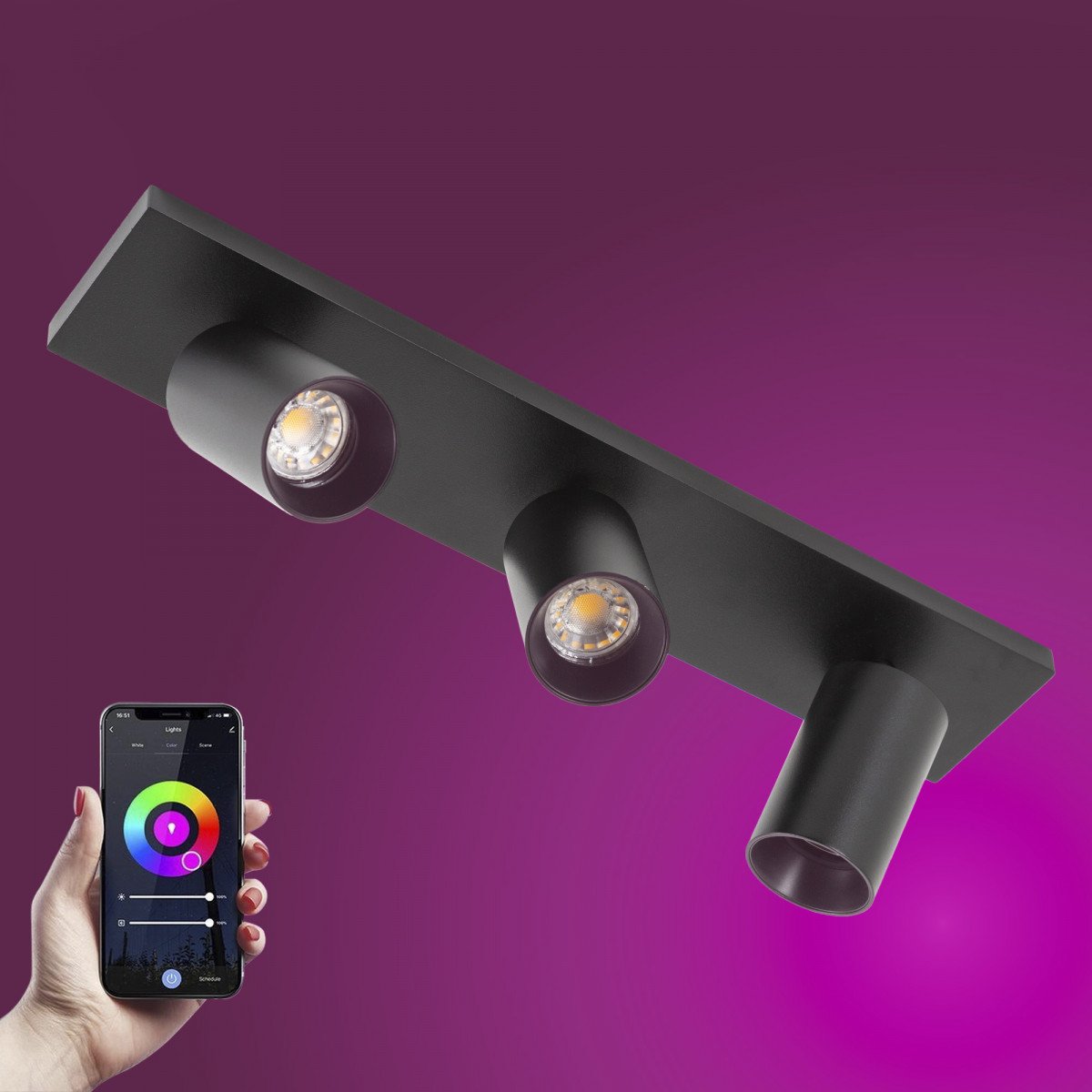 Spot encastrable Smart Mila 3 rond GU10 plafonnier