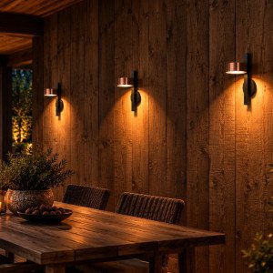 Lot 3 appliques Orion cuivre extérieur IP44 G9 LED