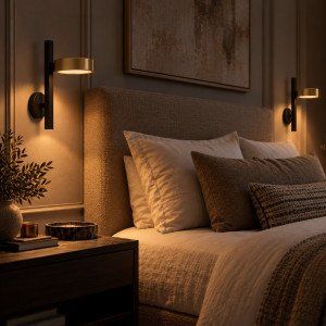 Lot de 2 lampes de chevet Orion laiton aluminium moderne