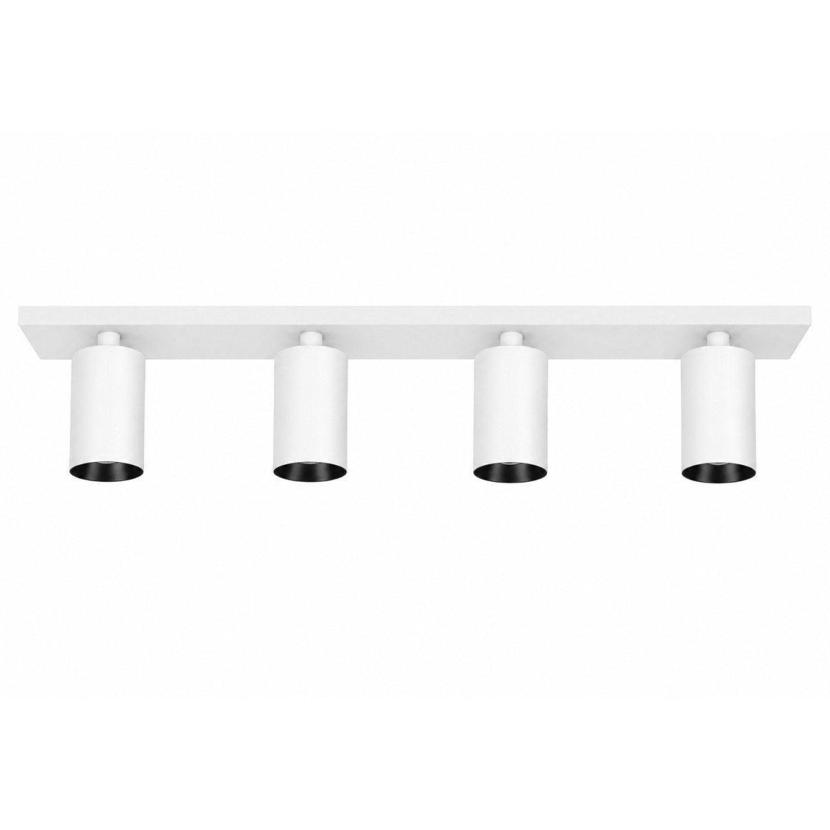 Spots en saillie orientables sur base carrée Mila 4 blanc/noir (7721) | Nostalux.fr