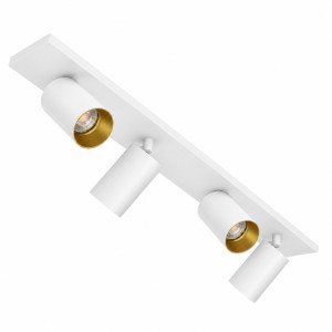 Spot encastrable visible Mila 4 blanc / or