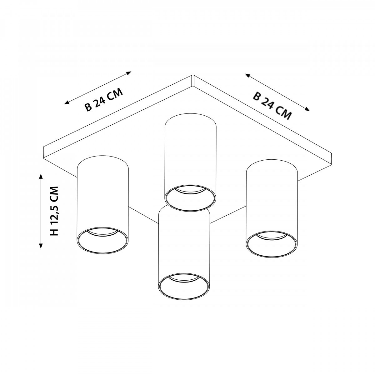 Spot en saillie orientable Mila 4 noir / or
