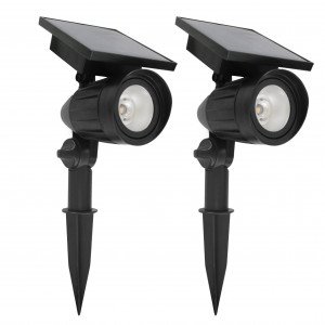 2x Solar LED Spot de jardin Noir 2x Solar LED Spot de jardin Noir